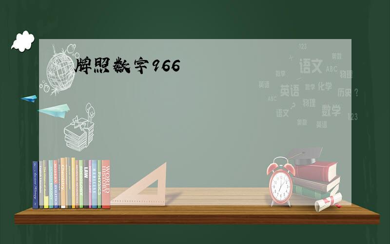 牌照数字966