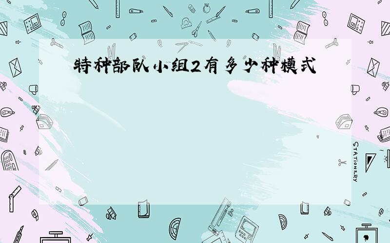 特种部队小组2有多少种模式