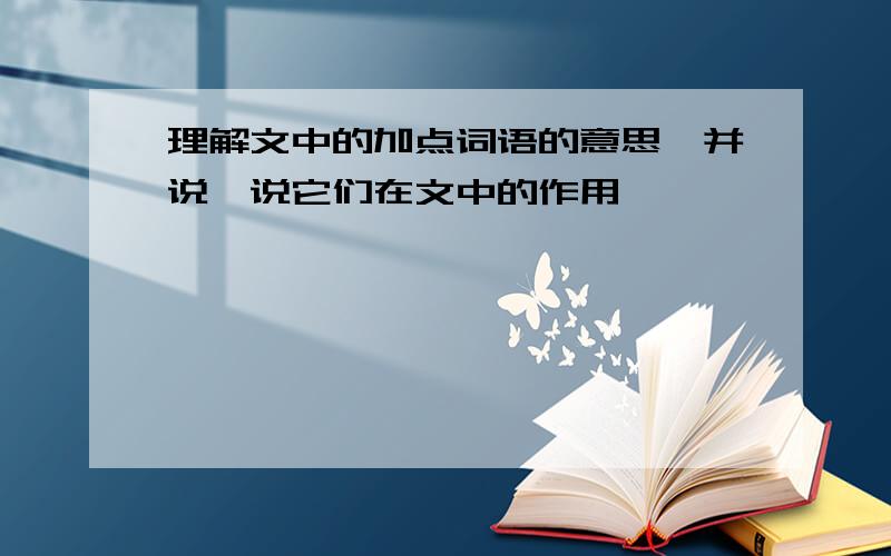 理解文中的加点词语的意思,并说一说它们在文中的作用