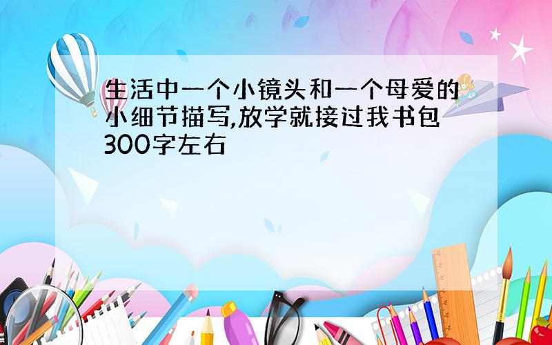 生活中一个小镜头和一个母爱的小细节描写,放学就接过我书包300字左右