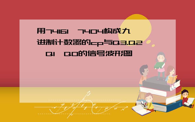 用74161,7404构成九进制计数器的cp与Q3.Q2,Q1,Q0的信号波形图