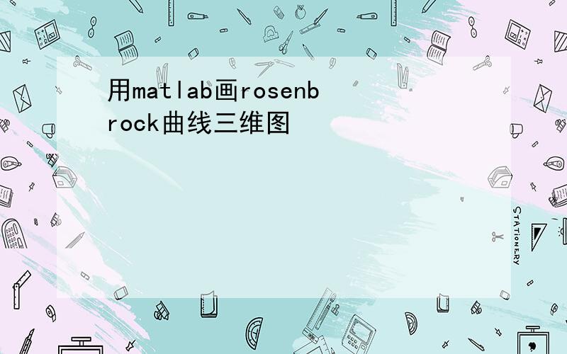 用matlab画rosenbrock曲线三维图