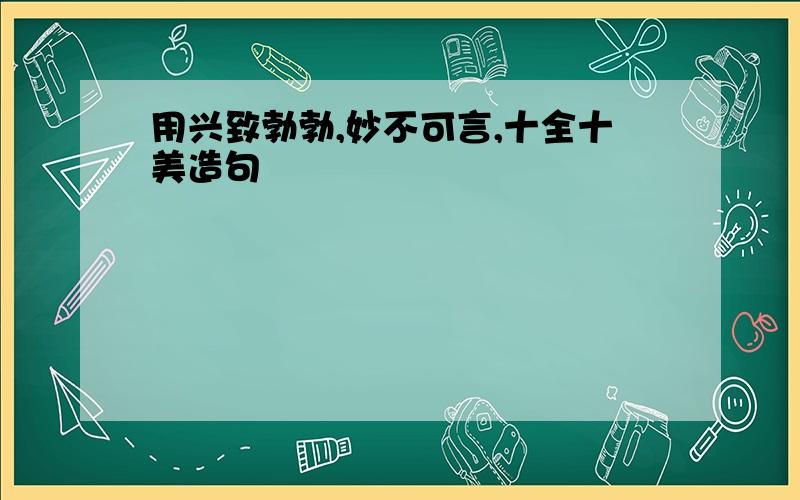 用兴致勃勃,妙不可言,十全十美造句