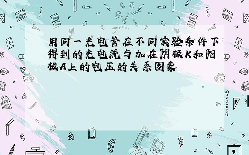 用同一光电管在不同实验条件下得到的光电流与加在阴极K和阳极A上的电压的关系图象