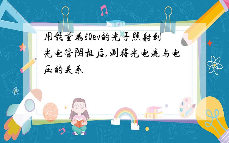 用能量为50ev的光子照射到光电管阴极后,测得光电流与电压的关系