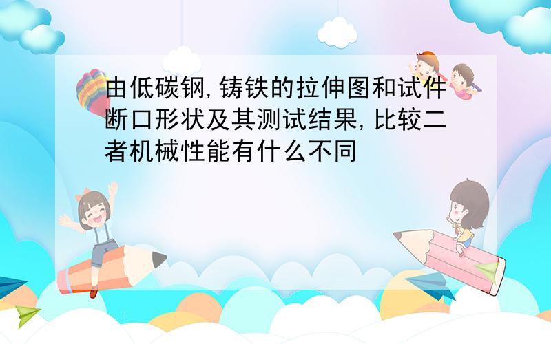 由低碳钢,铸铁的拉伸图和试件断口形状及其测试结果,比较二者机械性能有什么不同