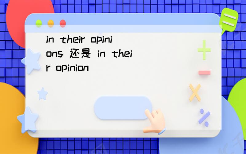 in their opinions 还是 in their opinion