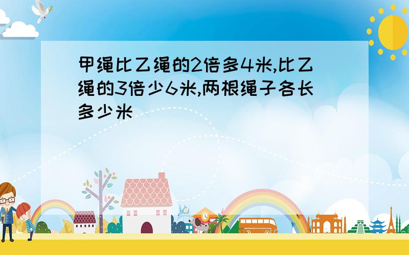 甲绳比乙绳的2倍多4米,比乙绳的3倍少6米,两根绳子各长多少米