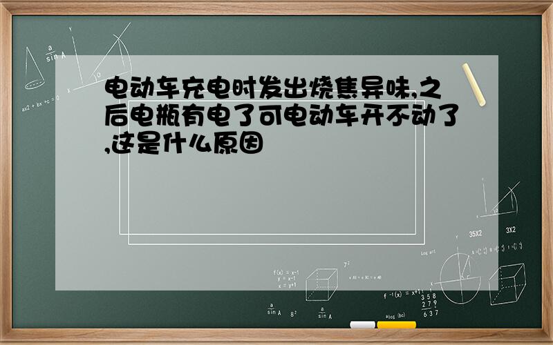 电动车充电时发出烧焦异味,之后电瓶有电了可电动车开不动了,这是什么原因