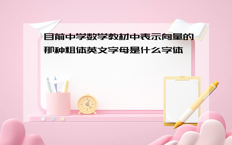 目前中学数学教材中表示向量的那种粗体英文字母是什么字体