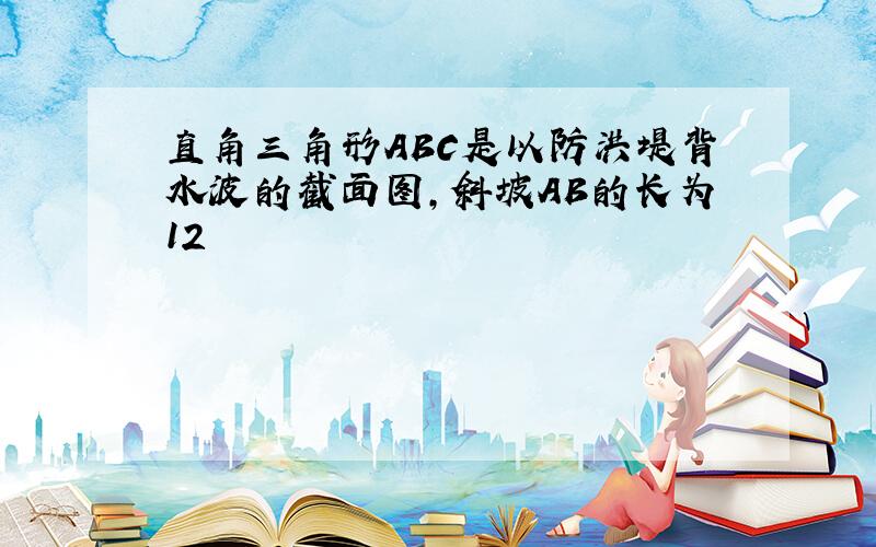 直角三角形ABC是以防洪堤背水波的截面图,斜坡AB的长为12