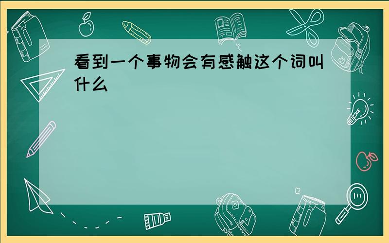 看到一个事物会有感触这个词叫什么