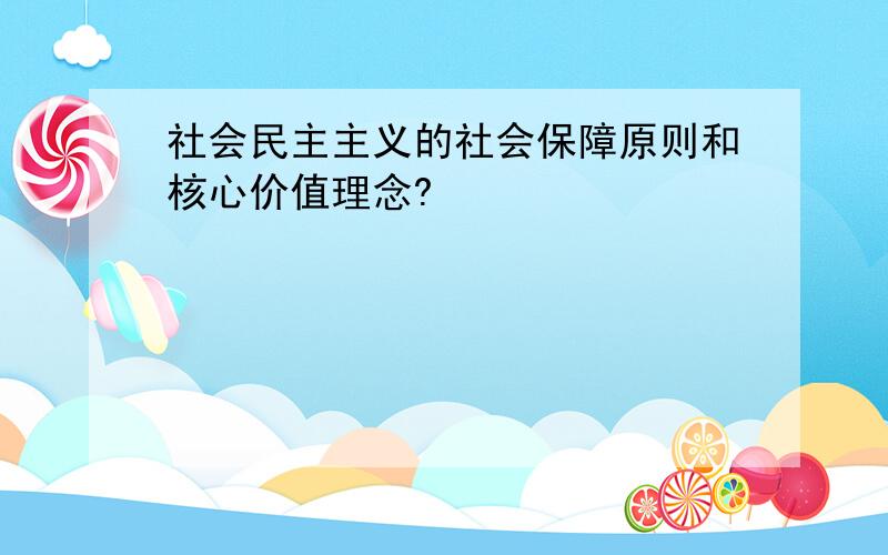 社会民主主义的社会保障原则和核心价值理念?