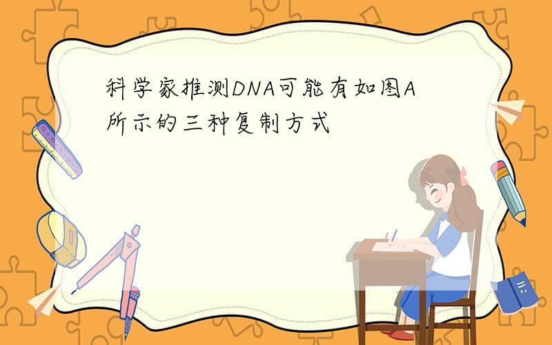 科学家推测DNA可能有如图A所示的三种复制方式