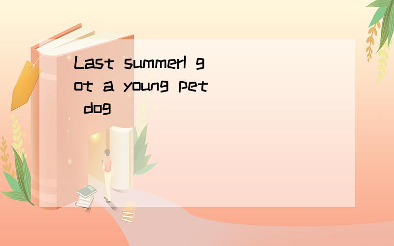 Last summerI got a young pet dog