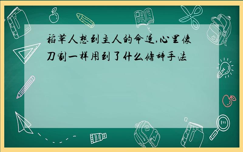 稻草人想到主人的命运,心里像刀割一样用到了什么修辞手法