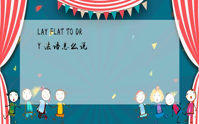 LAY FLAT TO DRY 法语怎么说