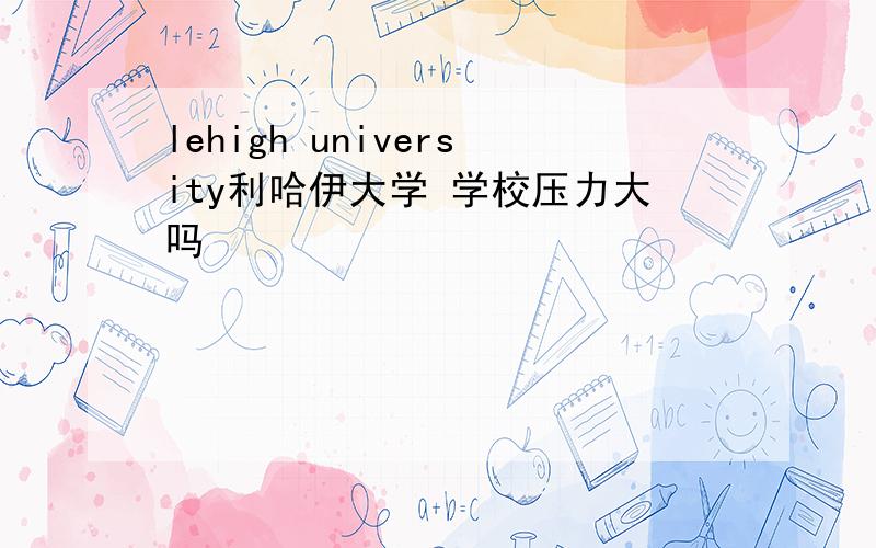 lehigh university利哈伊大学 学校压力大吗