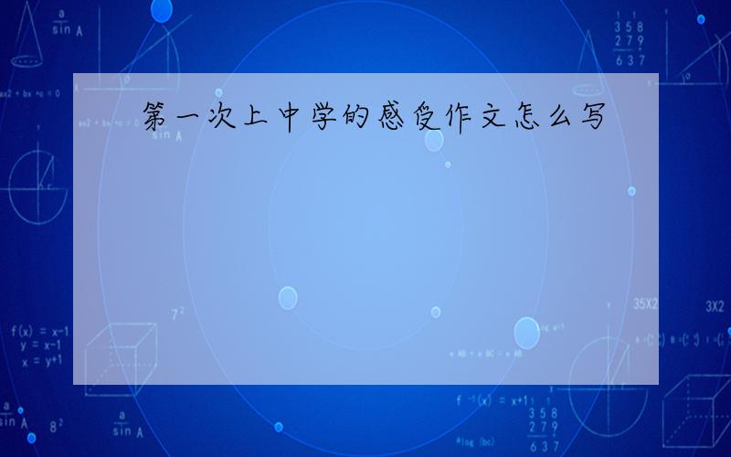 第一次上中学的感受作文怎么写