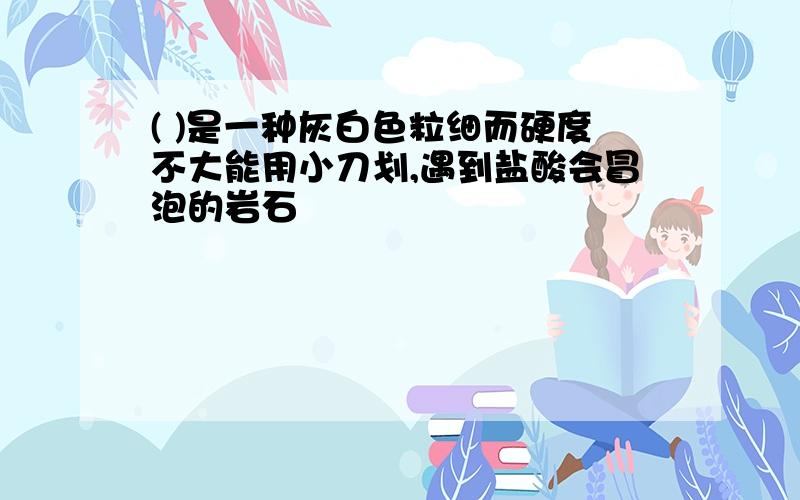 ( )是一种灰白色粒细而硬度不大能用小刀划,遇到盐酸会冒泡的岩石