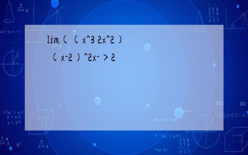 lim((x^3 2x^2) (x-2)^2x->2