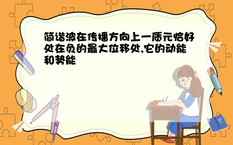 简谐波在传播方向上一质元恰好处在负的最大位移处,它的动能和势能