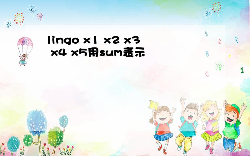 lingo x1 x2 x3 x4 x5用sum表示