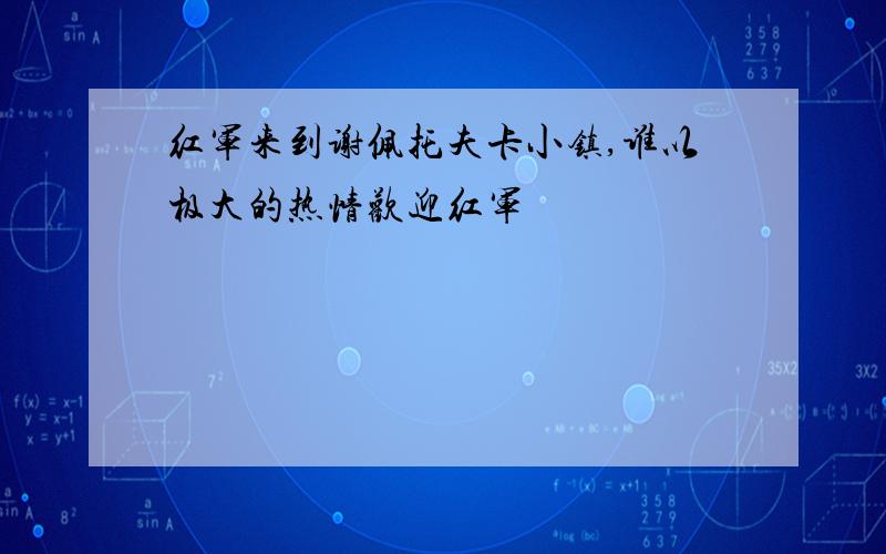 红军来到谢佩托夫卡小镇,谁以极大的热情欢迎红军