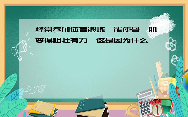 经常参加体育锻炼,能使骨骼肌变得粗壮有力,这是因为什么