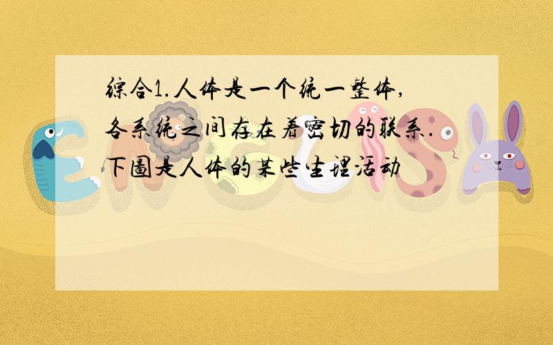 综合1.人体是一个统一整体,各系统之间存在着密切的联系.下图是人体的某些生理活动