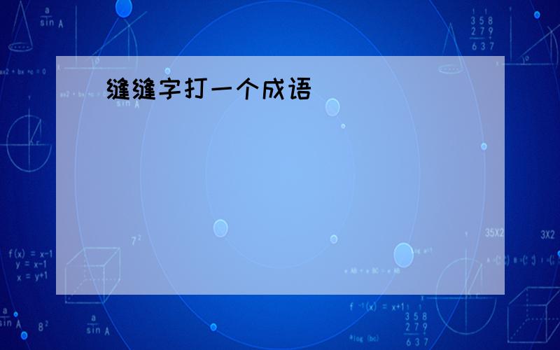 缝缝字打一个成语