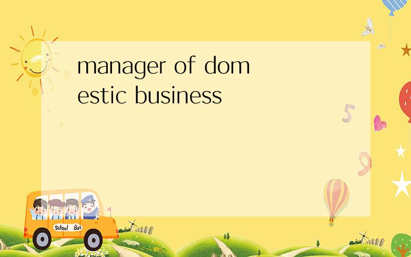 manager of domestic business