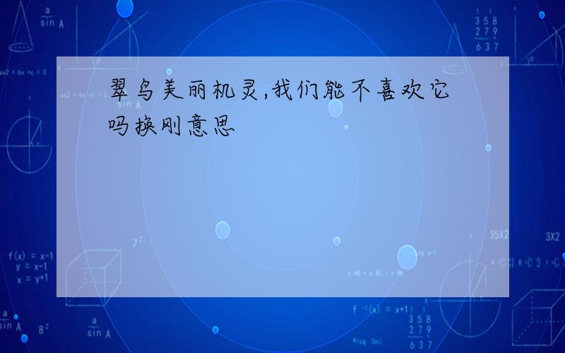 翠鸟美丽机灵,我们能不喜欢它吗换刚意思