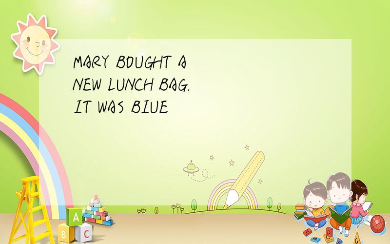 MARY BOUGHT A NEW LUNCH BAG.IT WAS BIUE