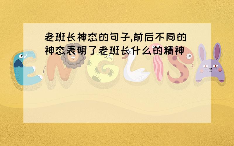 老班长神态的句子,前后不同的神态表明了老班长什么的精神