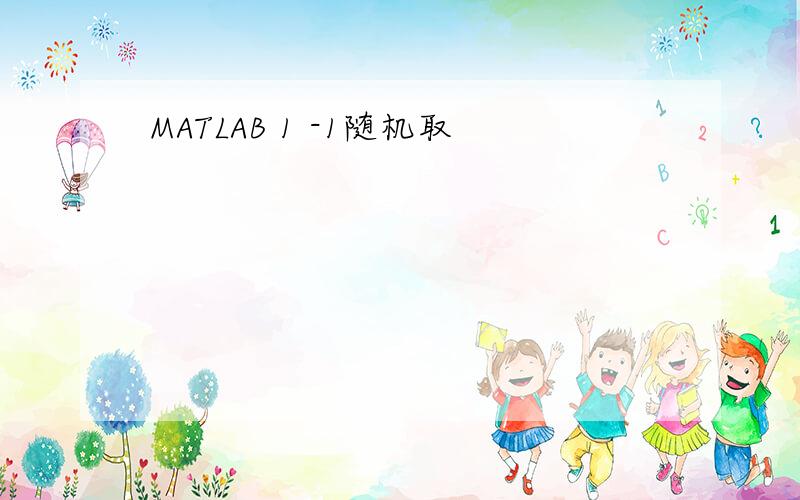 MATLAB 1 -1随机取