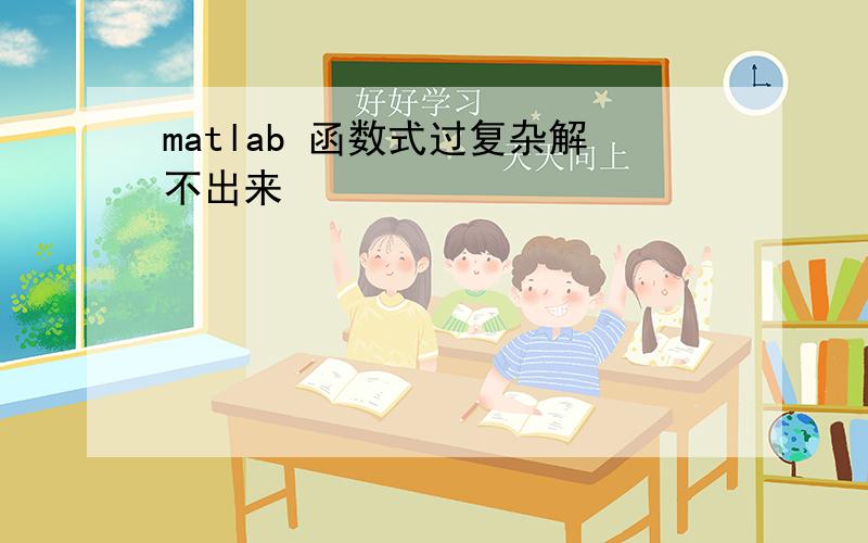 matlab 函数式过复杂解不出来