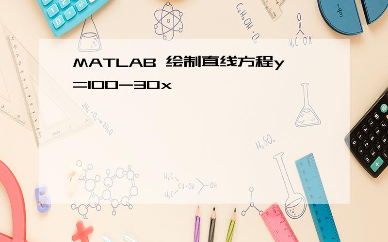 MATLAB 绘制直线方程y=100-30x