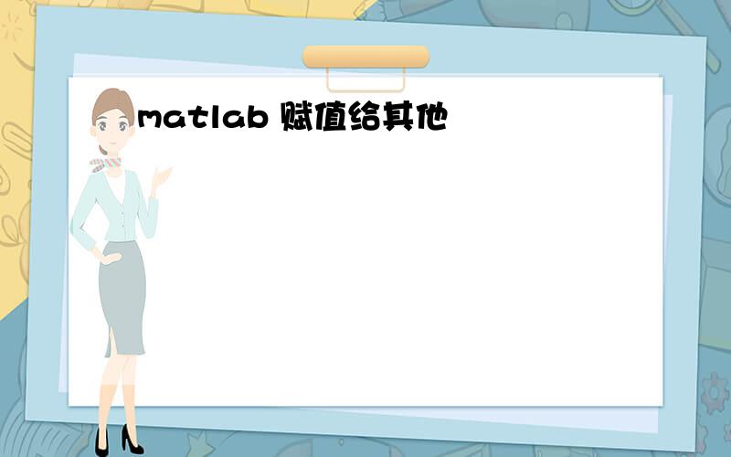 matlab 赋值给其他