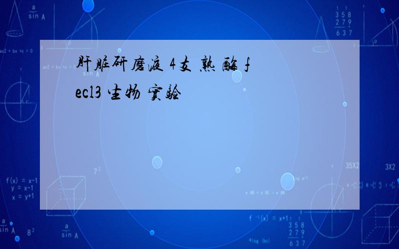 肝脏研磨液 4支 熟 酶 fecl3 生物 实验題