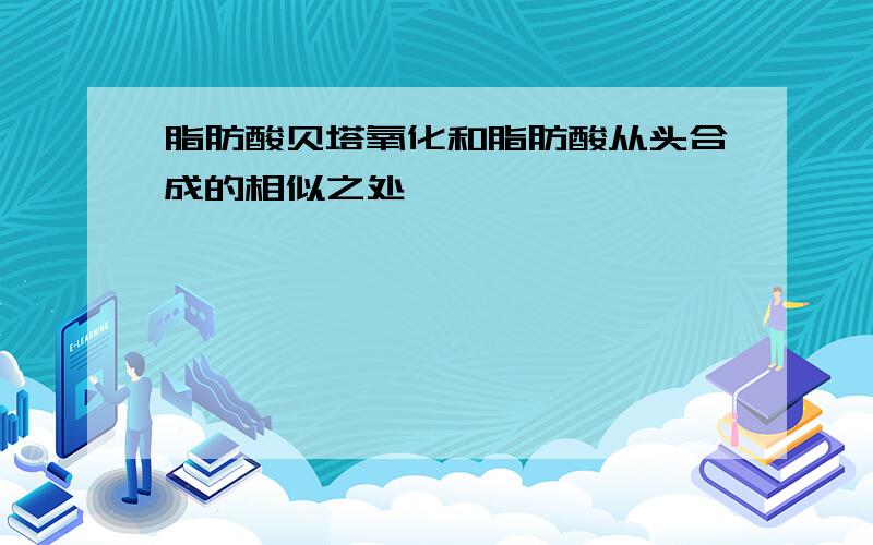 脂肪酸贝塔氧化和脂肪酸从头合成的相似之处