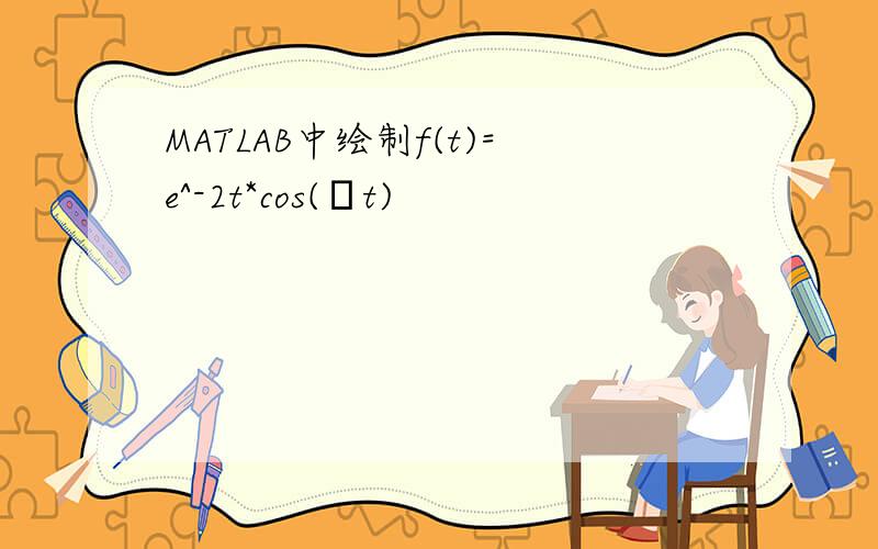 MATLAB中绘制f(t)=e^-2t*cos(πt)