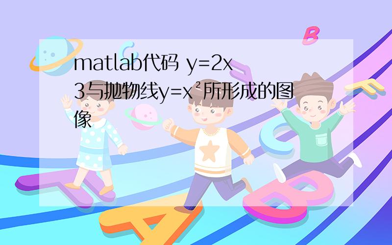 matlab代码 y=2x 3与抛物线y=x²所形成的图像