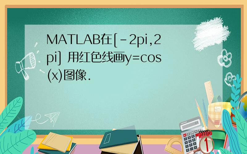 MATLAB在[-2pi,2pi] 用红色线画y=cos(x)图像.