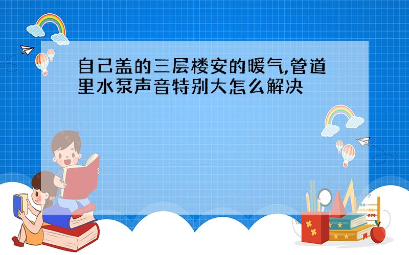 自己盖的三层楼安的暖气,管道里水泵声音特别大怎么解决