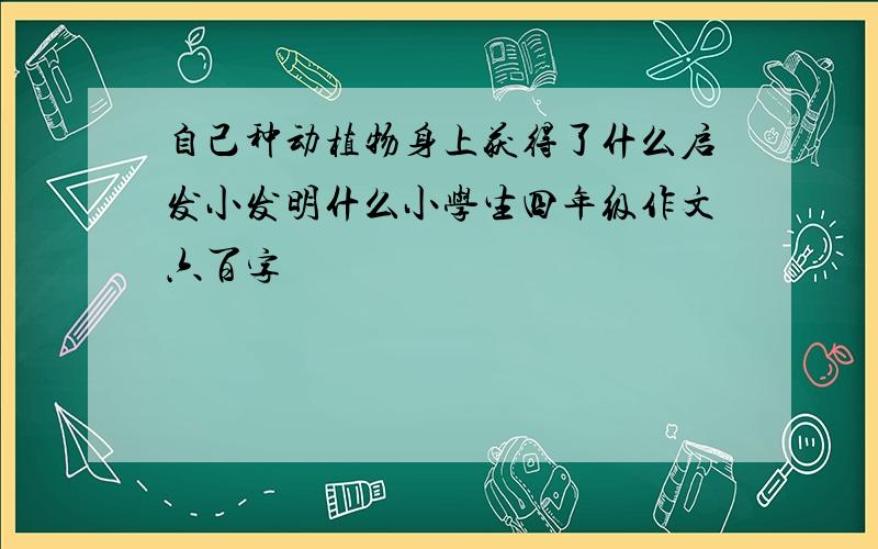 自己种动植物身上获得了什么启发小发明什么小学生四年级作文六百字