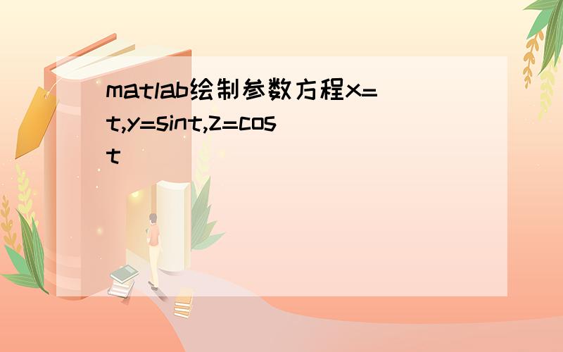 matlab绘制参数方程x=t,y=sint,z=cost