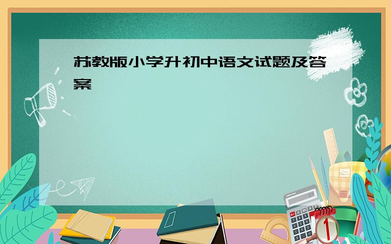 苏教版小学升初中语文试题及答案