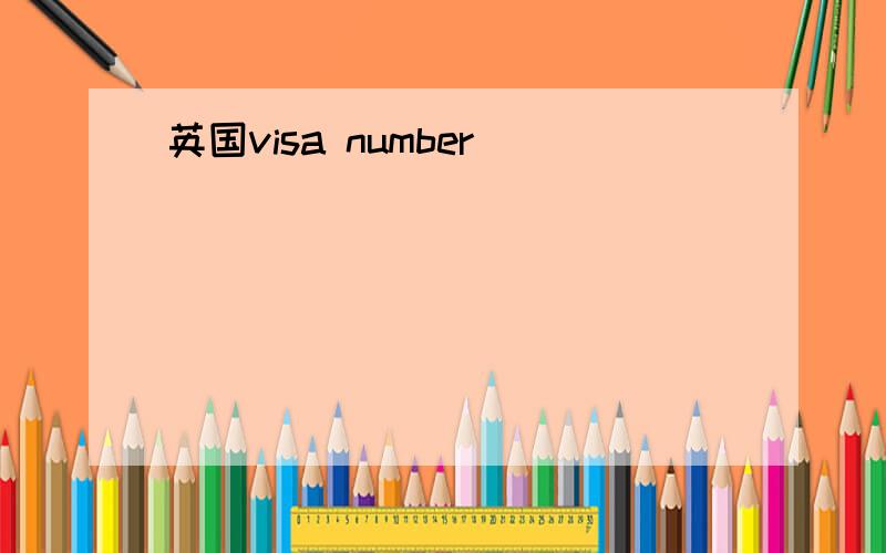 英国visa number