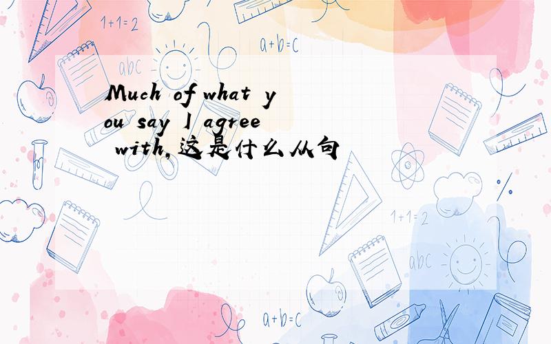 Much of what you say I agree with,这是什么从句